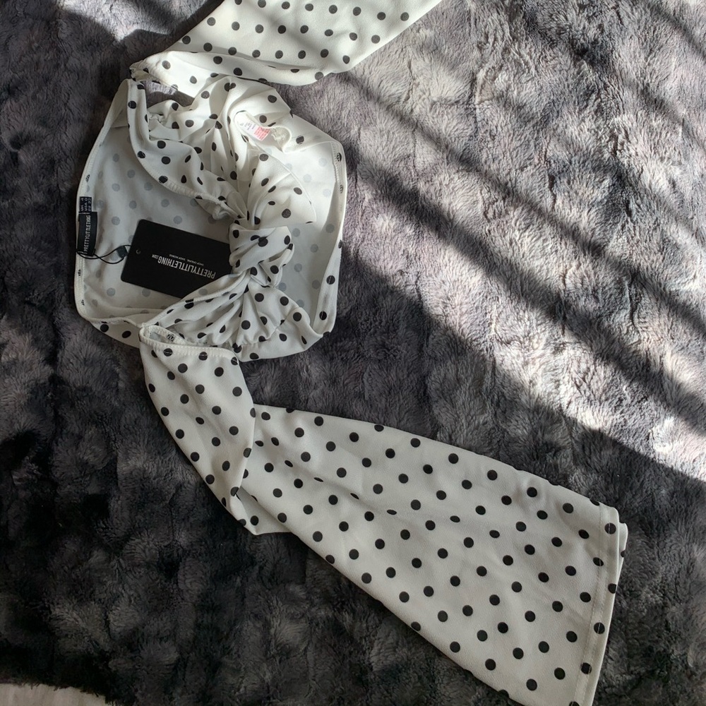 Polka Dot Long Sleeve Crop